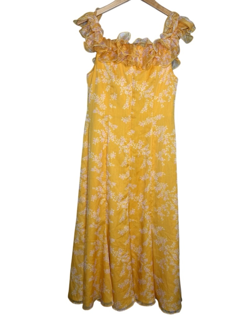 KEEPSAKE the Label Embrace Midi Dress Anthropologie Bright Yellow size large - Picture 4 of 6
